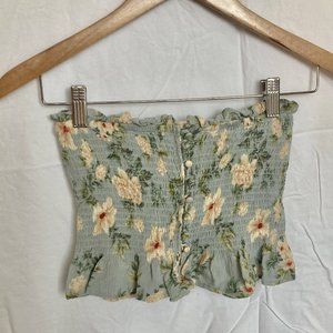XS Strapless Floral Crop Top American Eagle.